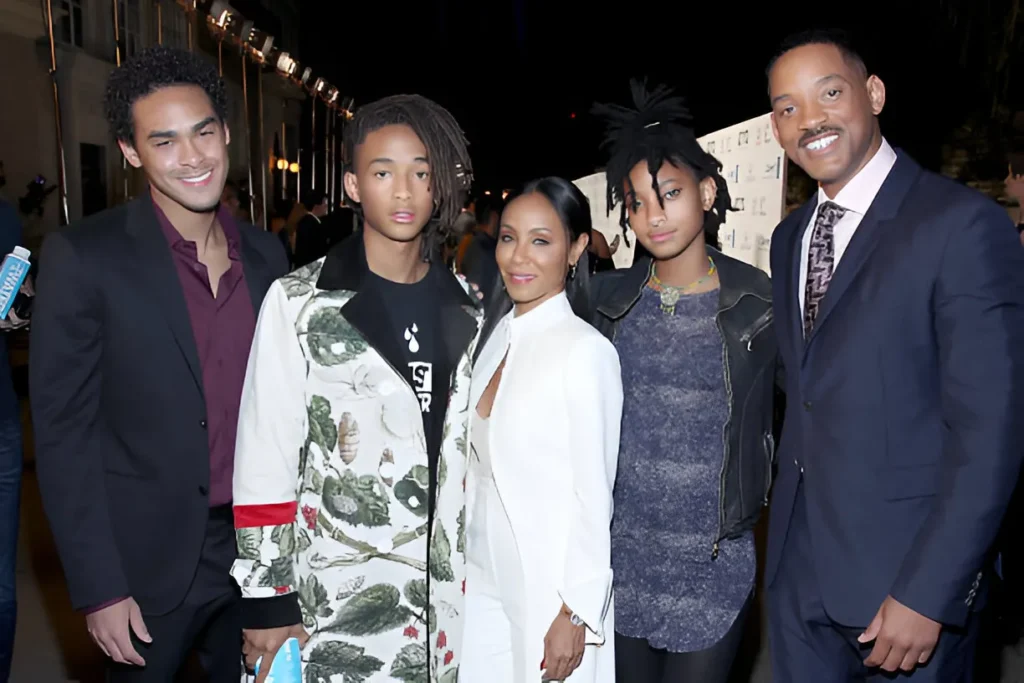 Will Smith with his wife Jada Pinkett Smith and their children, showcasing their close-knit, loving family