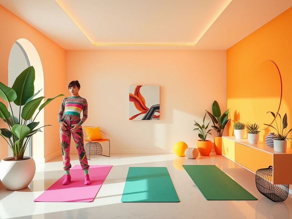 Collage of 2025 lifestyle trends, including fashion, wellness, and home decor elements with a mix of neon colors and serene wellness spaces